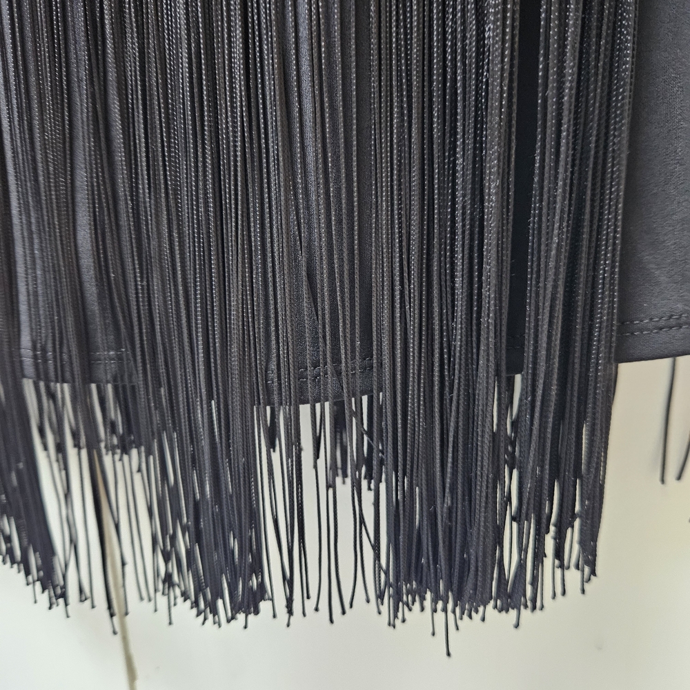 Dressy Black Fringe Tank Top Alfani Size Large - Picture 2 of 6